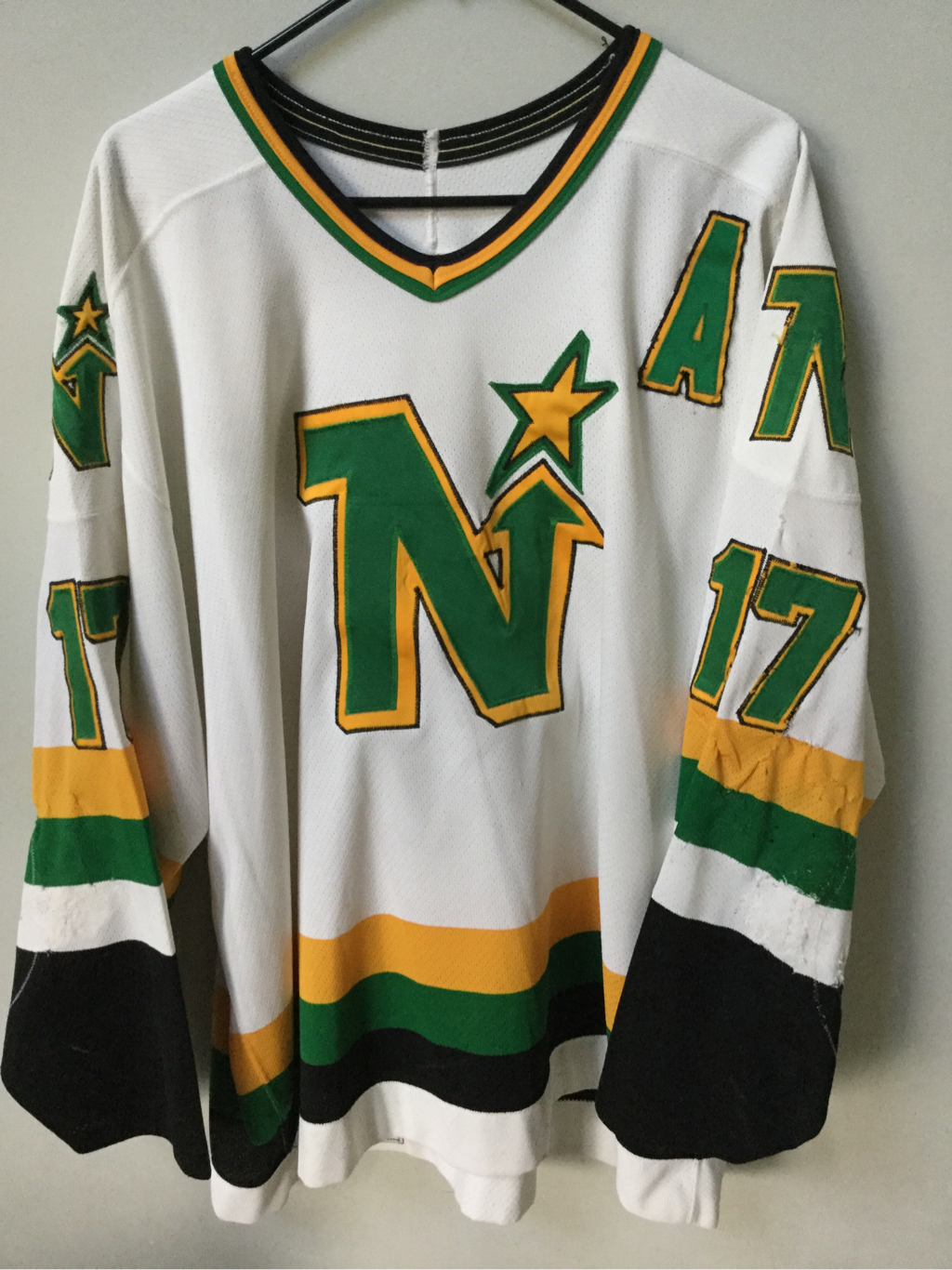 1992-93 Derian Hatcher Minnesota North Stars Game Worn Jersey