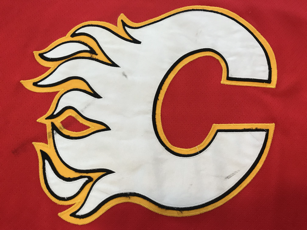 1994-95 Wes Walz Calgary Flames Game Worn Jersey – “15-year Anniversary” –  Team Letter